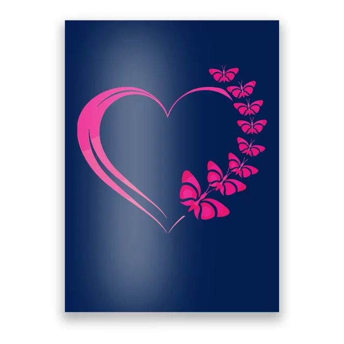 Cute Butterfly Heart Butterflies Poster