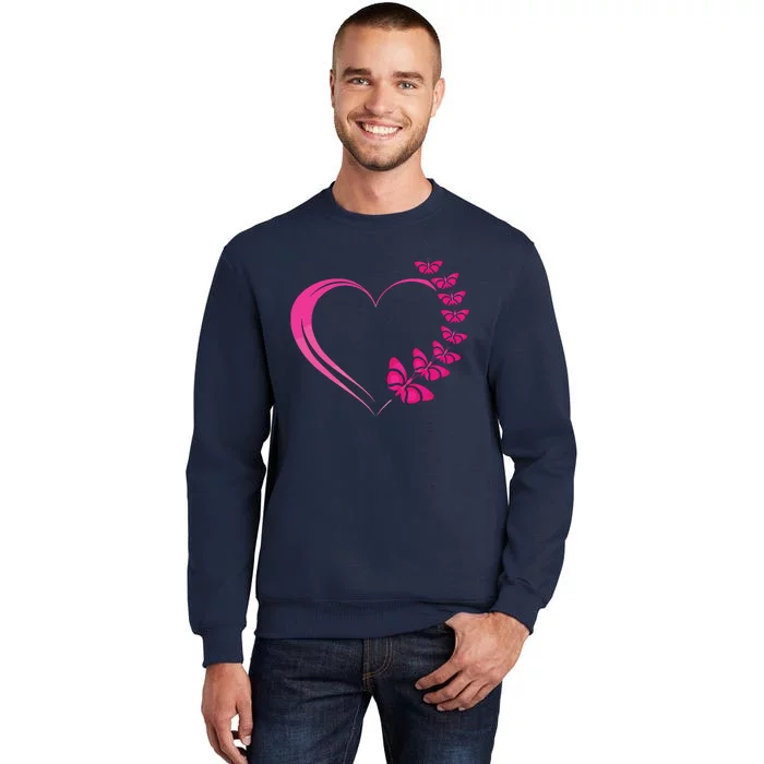 Cute Butterfly Heart Butterflies Tall Sweatshirt