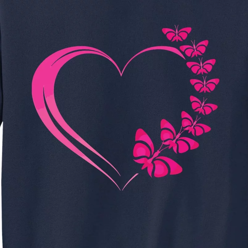 Cute Butterfly Heart Butterflies Tall Sweatshirt