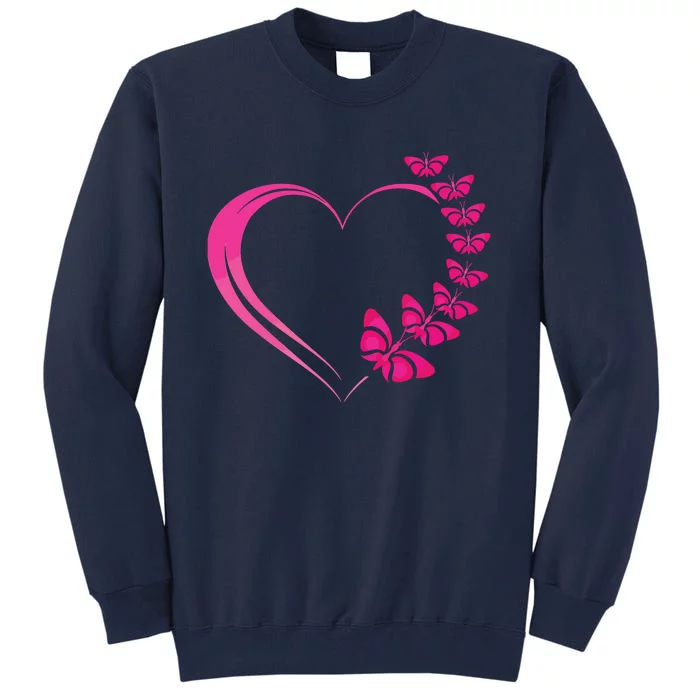 Cute Butterfly Heart Butterflies Tall Sweatshirt