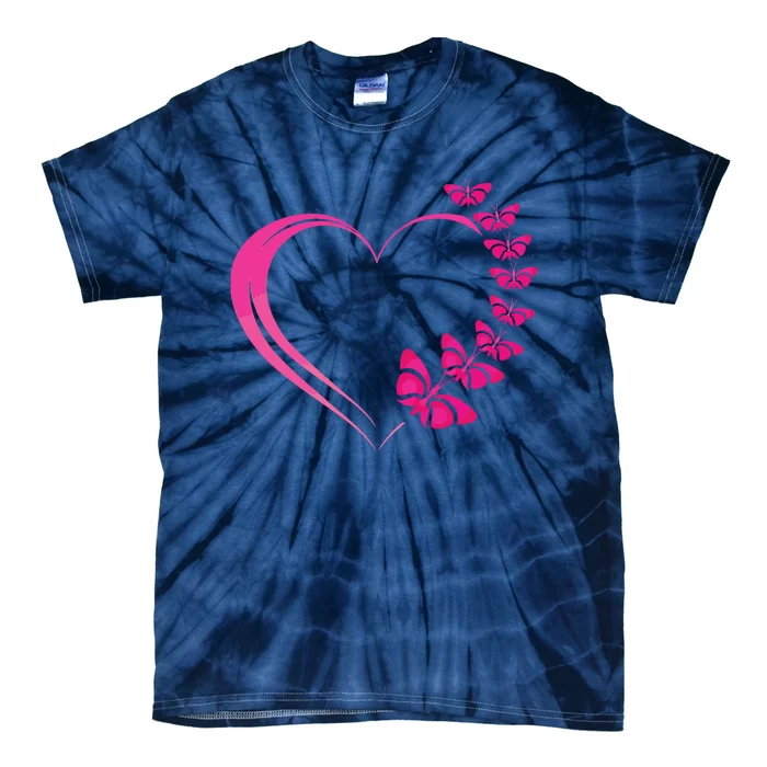 Cute Butterfly Heart Butterflies Tie-Dye T-Shirt