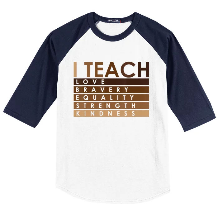 Celebrate Black History Month I Teach Black History Teacher Baseball Sleeve Shirt