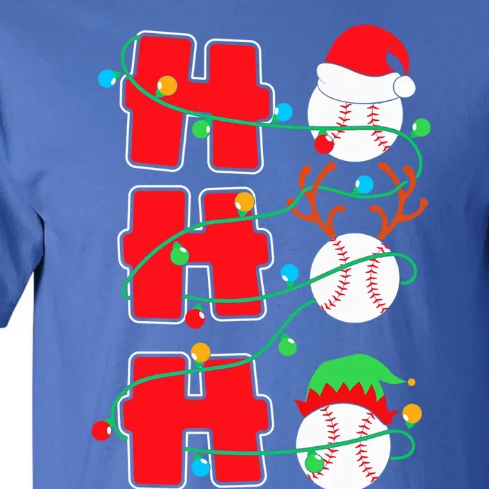 Christmas Baseball Ho Ho Ho Funny Xmas Sports Gift Tall T-Shirt