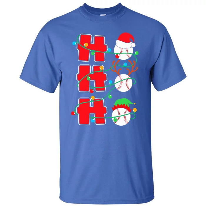 Christmas Baseball Ho Ho Ho Funny Xmas Sports Gift Tall T-Shirt