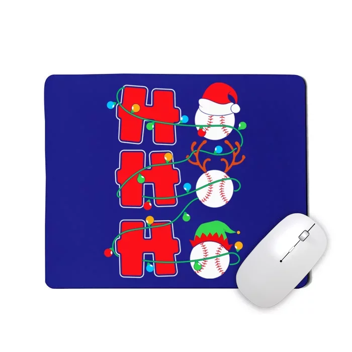 Christmas Baseball Ho Ho Ho Funny Xmas Sports Gift Mousepad