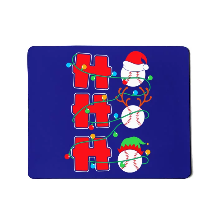 Christmas Baseball Ho Ho Ho Funny Xmas Sports Gift Mousepad