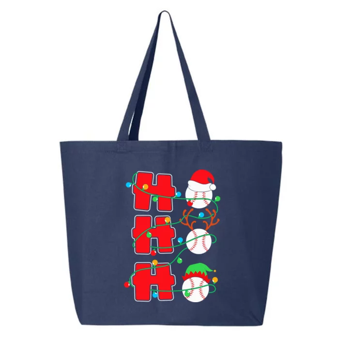 Christmas Baseball Ho Ho Ho Funny Xmas Sports Gift 25L Jumbo Tote