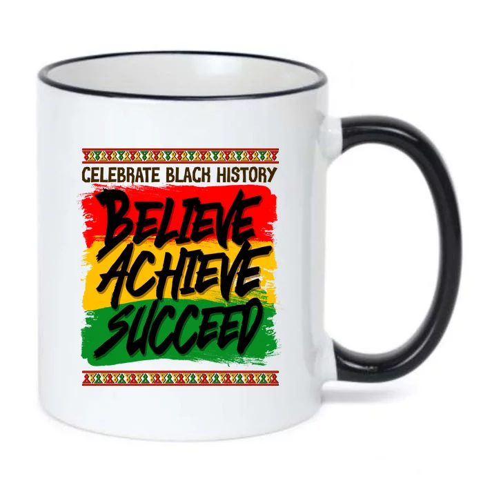 Celebrate Black History Believe Achieve Succeed Black Color Changing Mug