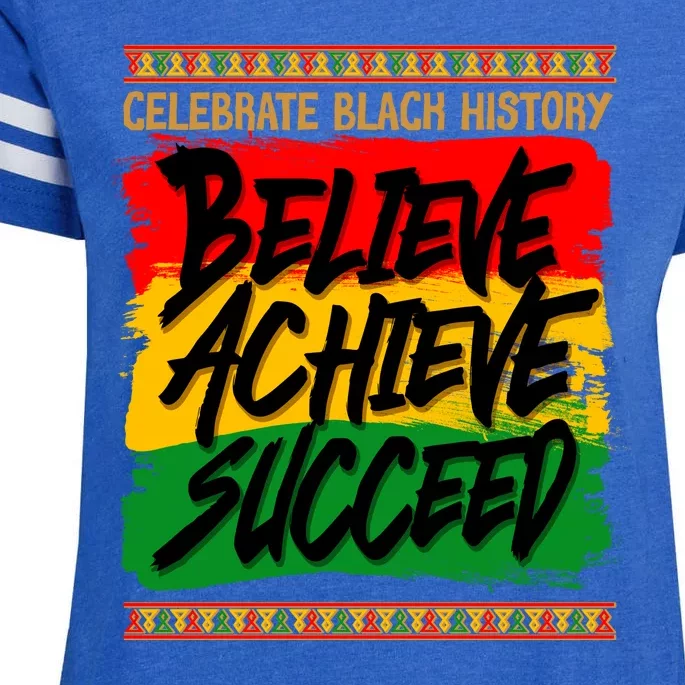 Celebrate Black History Believe Achieve Succeed Enza Ladies Jersey Football T-Shirt