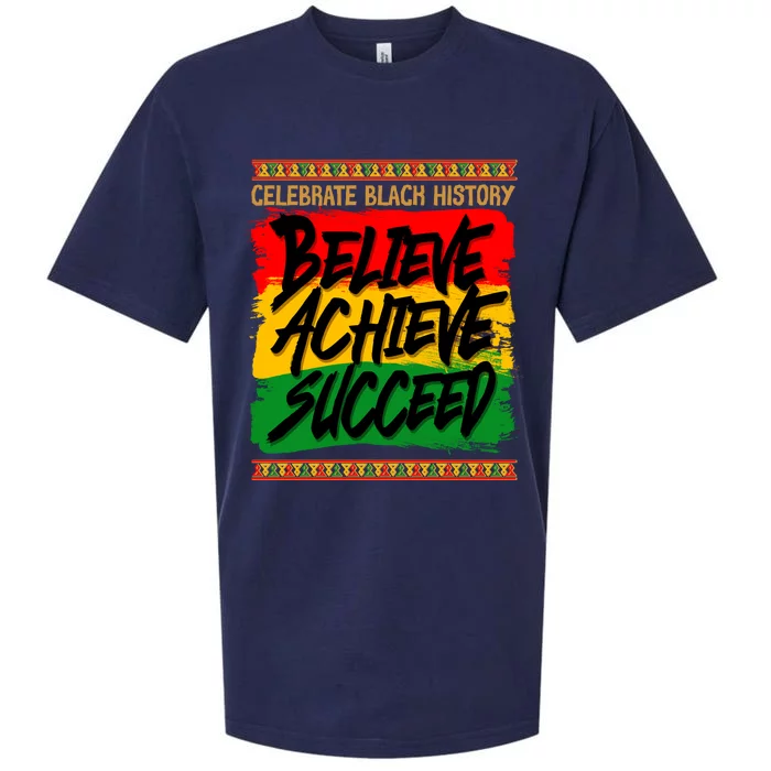 Celebrate Black History Believe Achieve Succeed Sueded Cloud Jersey T-Shirt