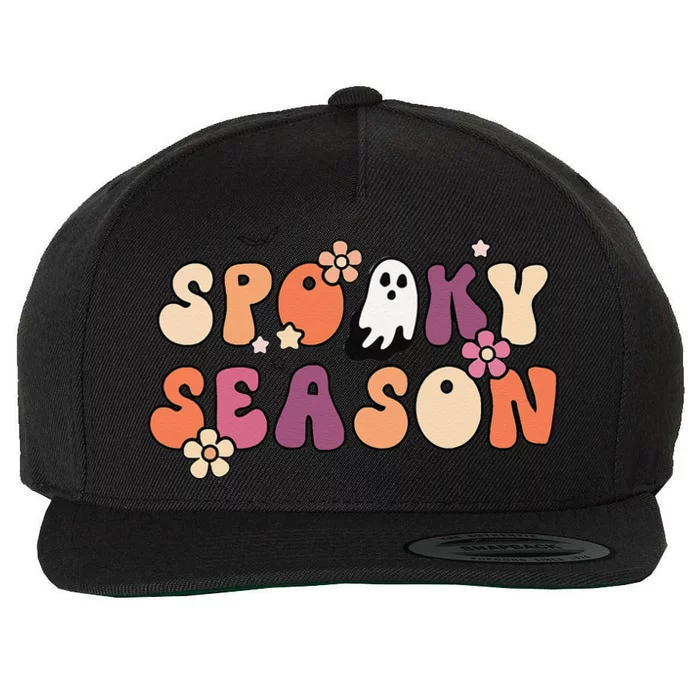 Cute Boo Halloween Graphic Spooky Season All Hallows Eve Wool Snapback Cap