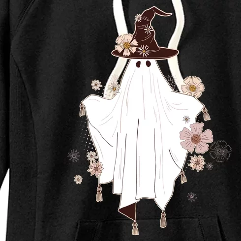 Cute Boho Halloween Ghost Women's Fleece Hoodie