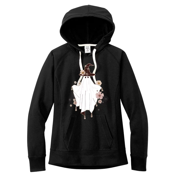 Cute Boho Halloween Ghost Women's Fleece Hoodie