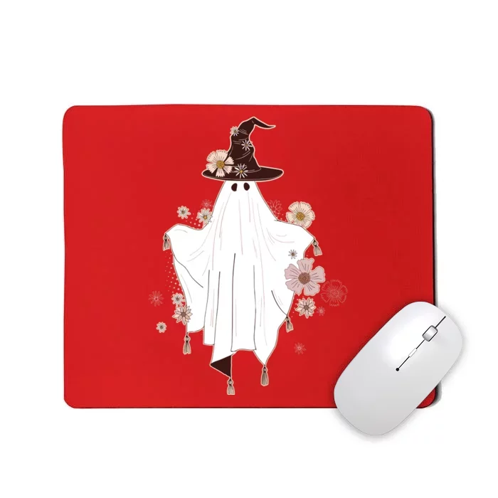 Cute Boho Halloween Ghost Mousepad