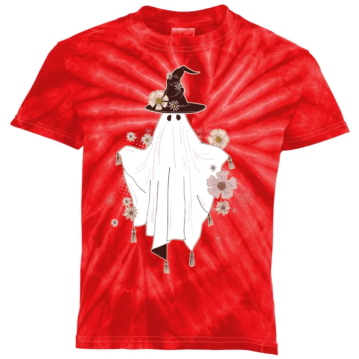 Cute Boho Halloween Ghost Kids Tie-Dye T-Shirt