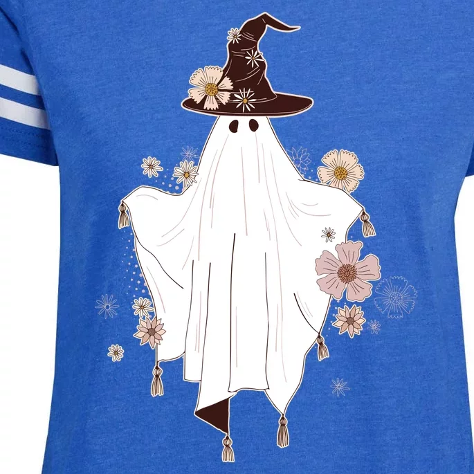 Cute Boho Halloween Ghost Enza Ladies Jersey Football T-Shirt