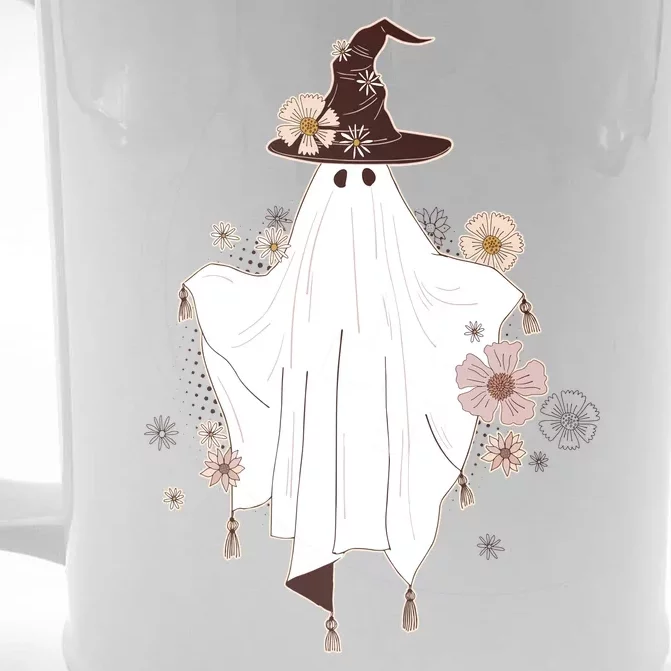 Cute Boho Halloween Ghost Front & Back Beer Stein