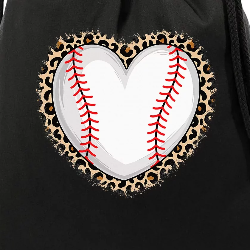 Cute Baseball Heart Baseball Lover Drawstring Bag