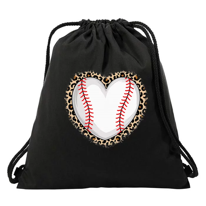 Cute Baseball Heart Baseball Lover Drawstring Bag