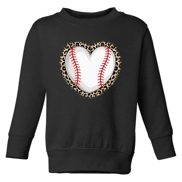 Cute Baseball Heart Baseball Lover Toddler Sweatshirt