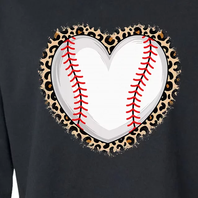 Cute Baseball Heart Baseball Lover Cropped Pullover Crew