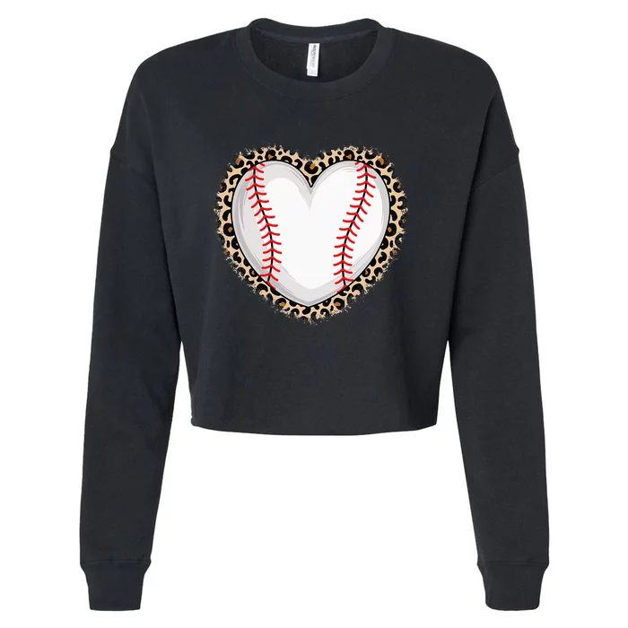 Cute Baseball Heart Baseball Lover Cropped Pullover Crew