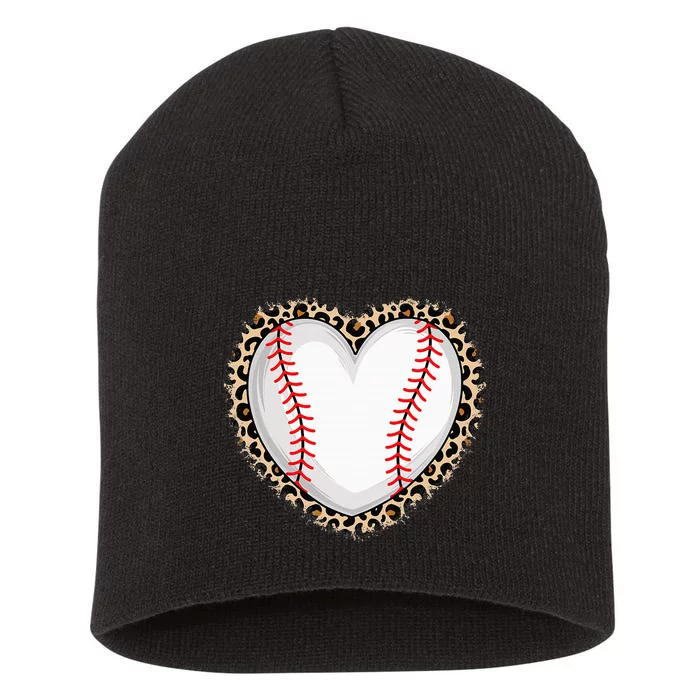 Cute Baseball Heart Baseball Lover Short Acrylic Beanie