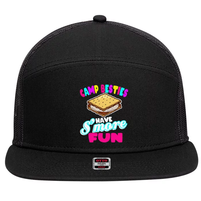 Camp Besties Have Smore Fun 7 Panel Mesh Trucker Snapback Hat