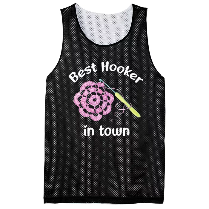 Crochet Best Hooker In Town Funny Yarn Mesh Reversible Basketball Jersey Tank