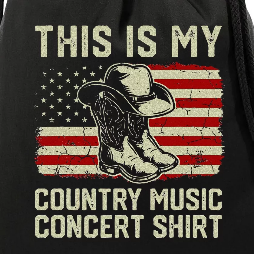 Cowboy Boots Hat This Is My Country Music Concert Drawstring Bag