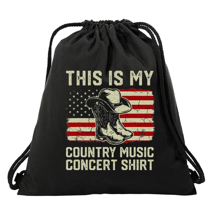 Cowboy Boots Hat This Is My Country Music Concert Drawstring Bag