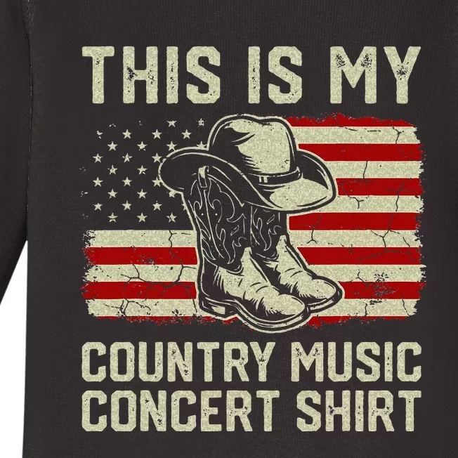 Cowboy Boots Hat This Is My Country Music Concert Baby Long Sleeve Bodysuit