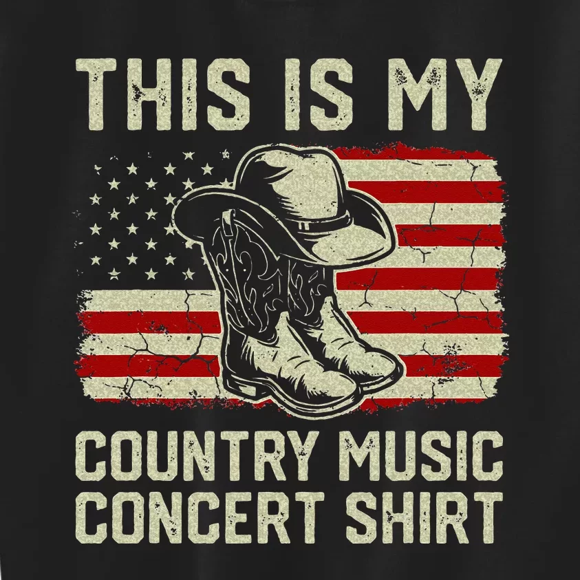 Cowboy Boots Hat This Is My Country Music Concert Kids Sweatshirt