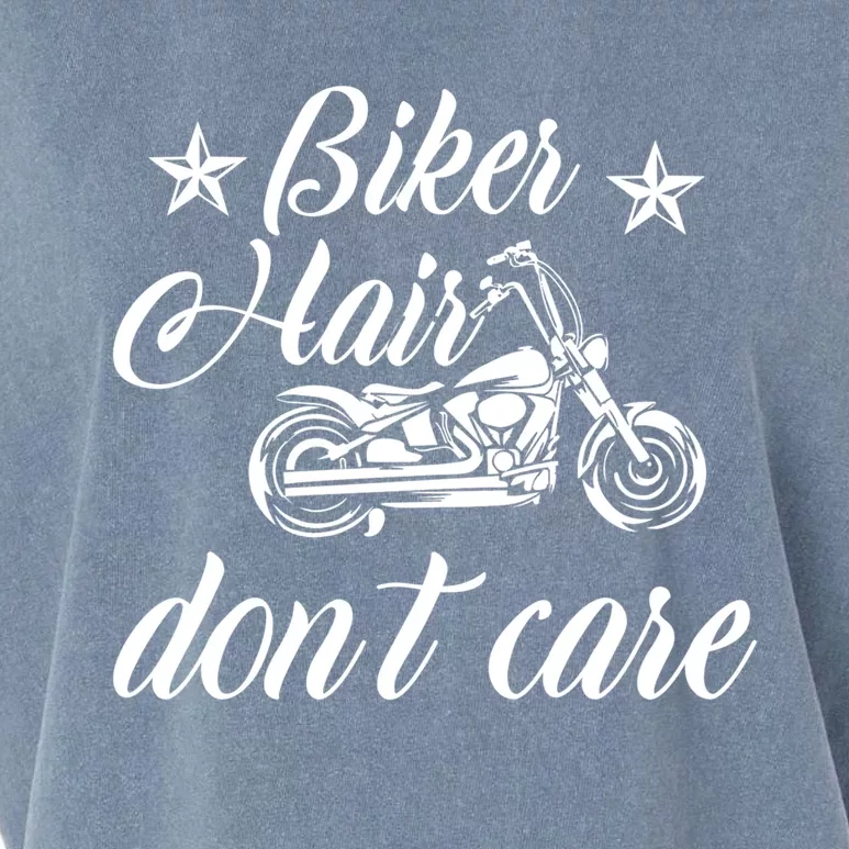 Cute Biker Hair Don't Care Quote Motorcycle Riders Cool Gift Garment-Dyed Women's Muscle Tee