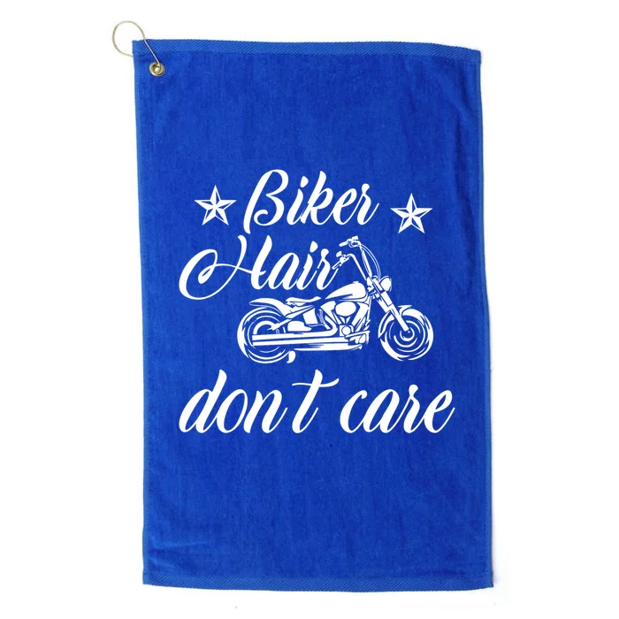 Cute Biker Hair Don't Care Quote Motorcycle Riders Cool Gift Platinum Collection Golf Towel