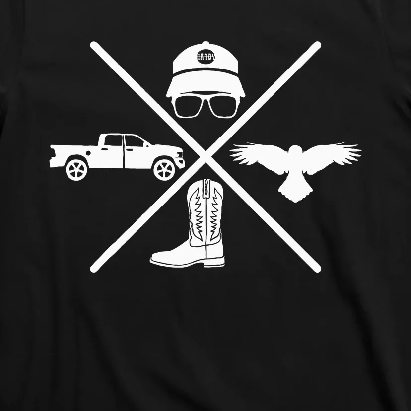 Crow Boots Hat and Truck Funny Hardy Family T-Shirt