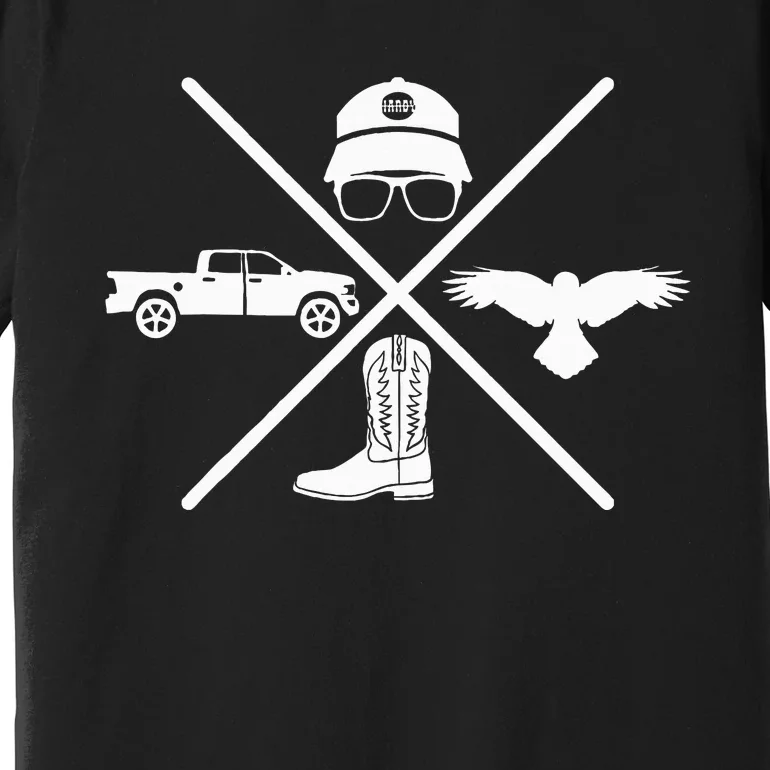 Crow Boots Hat and Truck Funny Hardy Family Premium T-Shirt