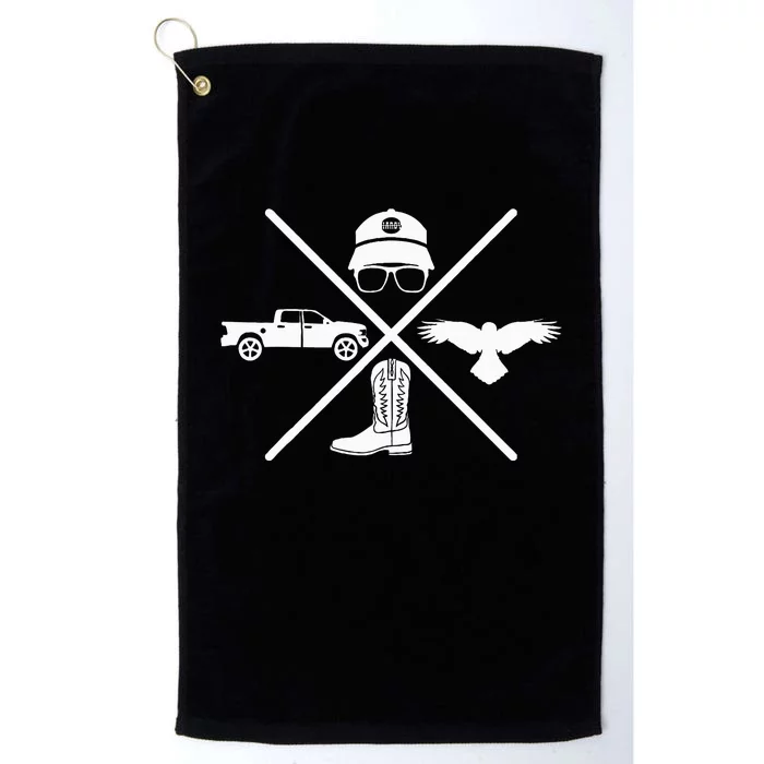 Crow Boots Hat and Truck Funny Hardy Family Platinum Collection Golf Towel