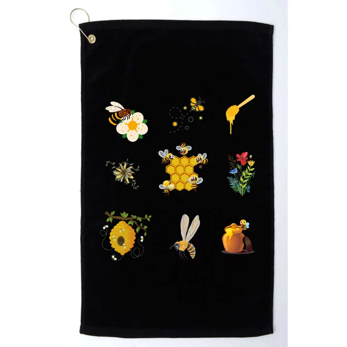 Cute Bee Hive Bee Combination Platinum Collection Golf Towel