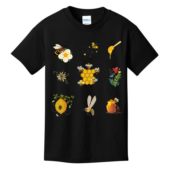 Cute Bee Hive Bee Combination Kids T-Shirt