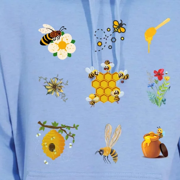 Cute Bee Hive Bee Combination Unisex Surf Hoodie