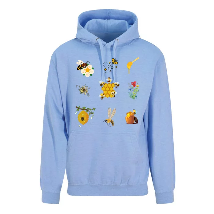 Cute Bee Hive Bee Combination Unisex Surf Hoodie