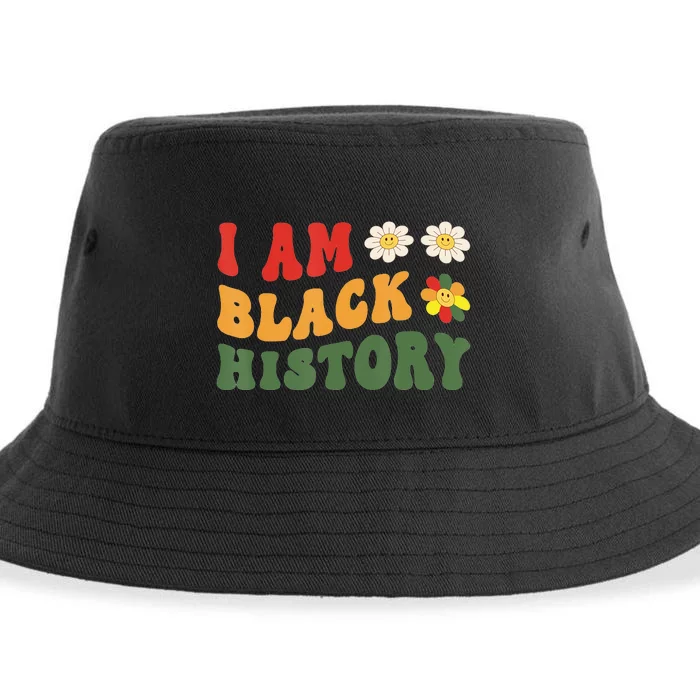 Celebrate Black History Month I Am Black History Groovy Sustainable Bucket Hat