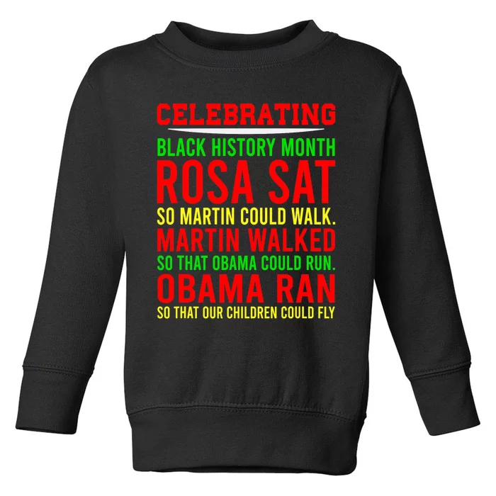 Celebrating Black History Month, Inspirational Power Leaders Toddler Sweatshirt