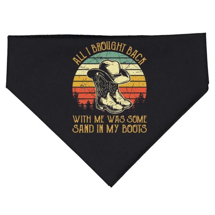 Cowboy Boots Hat Sand In My Boots Southern Western USA-Made Doggie Bandana