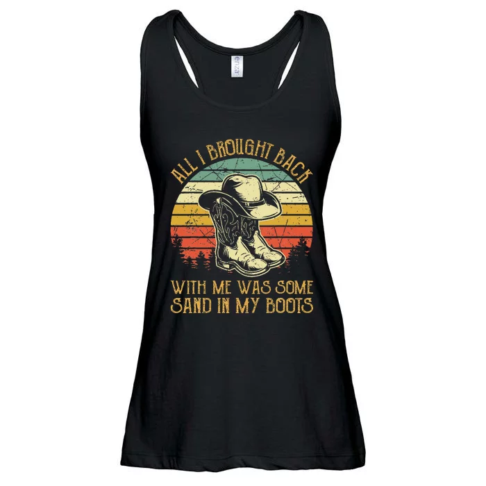 Cowboy Boots Hat Sand In My Boots Southern Western Ladies Essential Flowy Tank