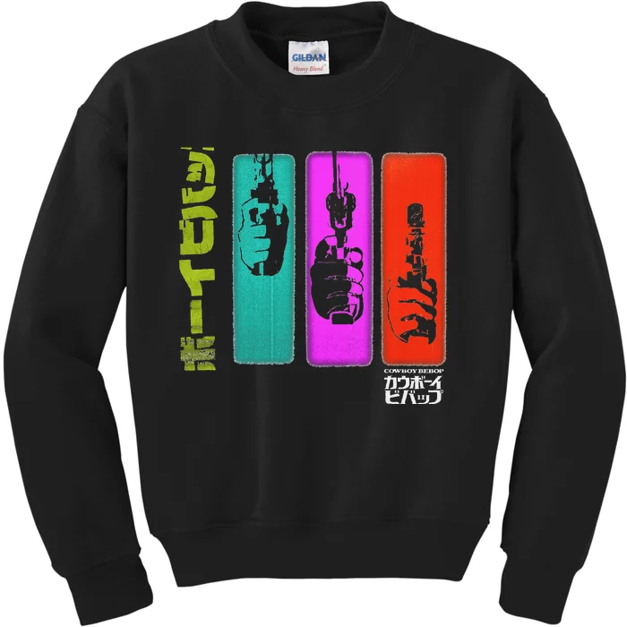 C.O.W.B.O.Y Bebop Hand Gun Colorful Panels Kids Sweatshirt