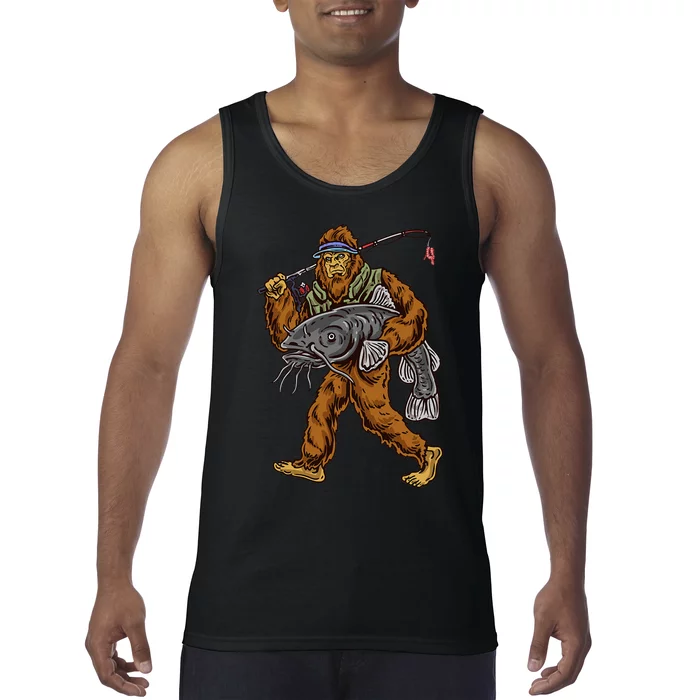 Catfishing Bigfoot Hunting Catfishermen Tank Top