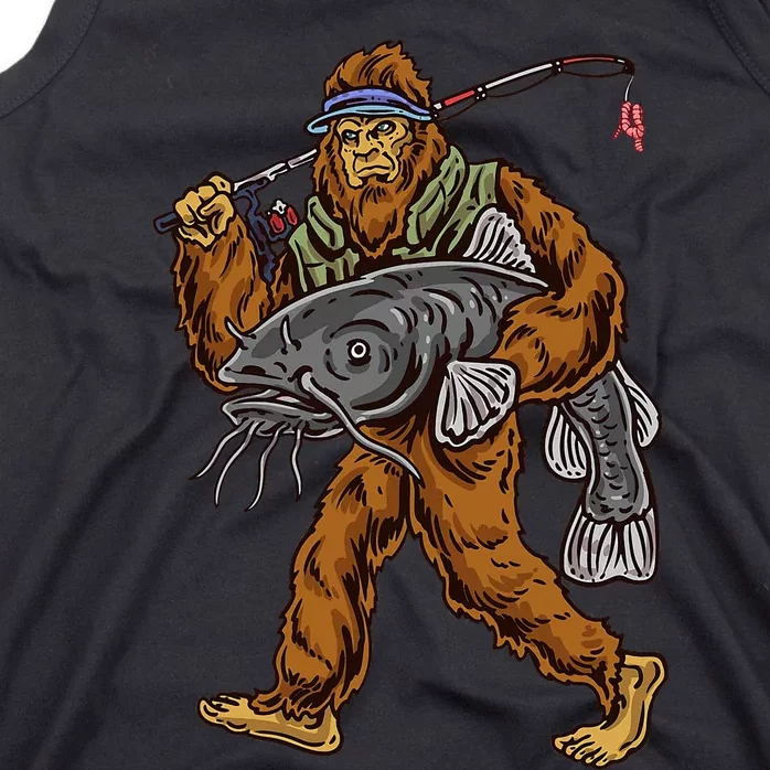 Catfishing Bigfoot Hunting Catfishermen Tank Top