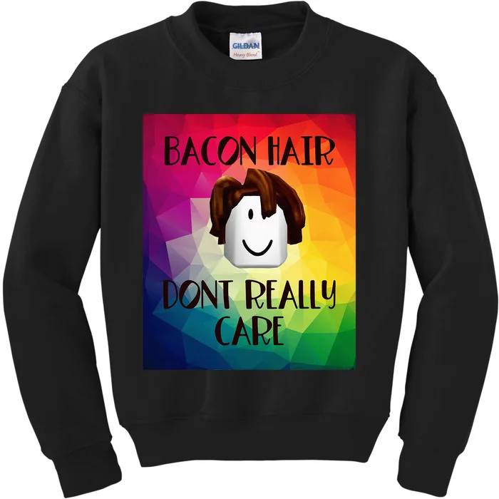 Colorful Bacon Hair Oof Head Design For Boy Video Gamers Kids Sweatshirt